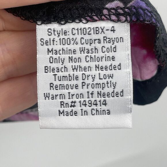 Johnny Was Black Floral Aruba Maeve Button Down Tunic Top Blouse Size 2X - Picture 4 of 8